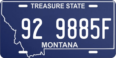 MT license plate 929885F