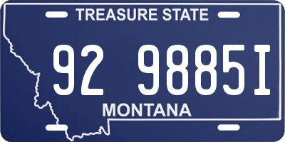 MT license plate 929885I