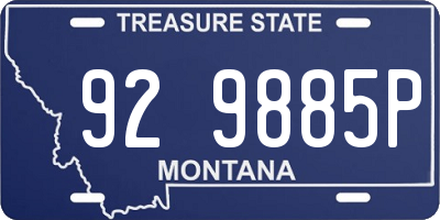 MT license plate 929885P