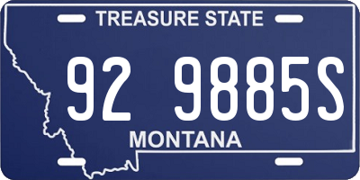 MT license plate 929885S