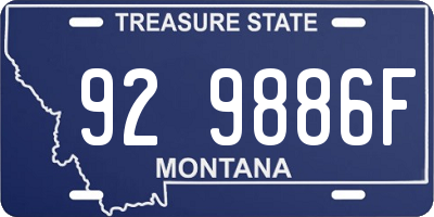 MT license plate 929886F