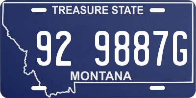 MT license plate 929887G