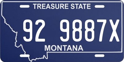 MT license plate 929887X