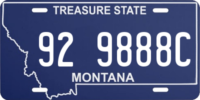 MT license plate 929888C