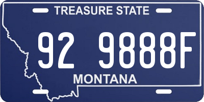 MT license plate 929888F
