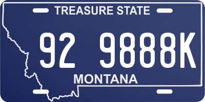 MT license plate 929888K