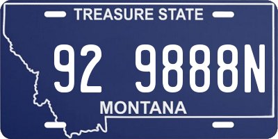 MT license plate 929888N