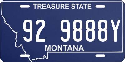 MT license plate 929888Y