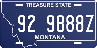 MT license plate 929888Z
