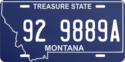 MT license plate 929889A