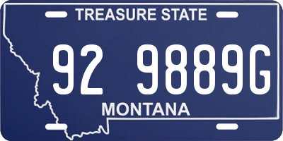 MT license plate 929889G
