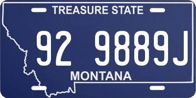 MT license plate 929889J
