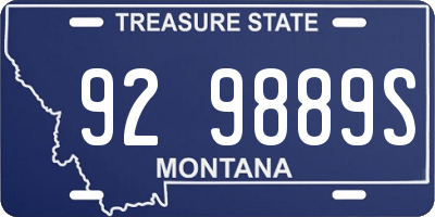 MT license plate 929889S