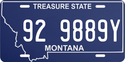 MT license plate 929889Y