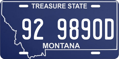 MT license plate 929890D