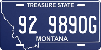 MT license plate 929890G