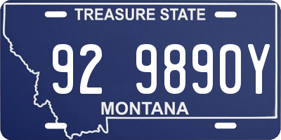 MT license plate 929890Y