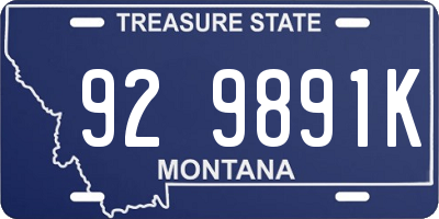 MT license plate 929891K