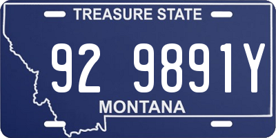 MT license plate 929891Y