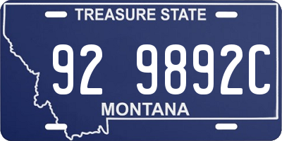 MT license plate 929892C