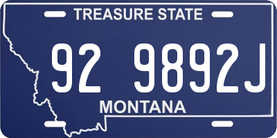 MT license plate 929892J