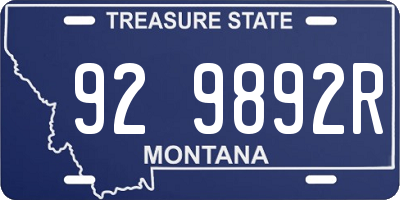 MT license plate 929892R