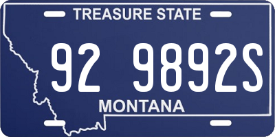 MT license plate 929892S