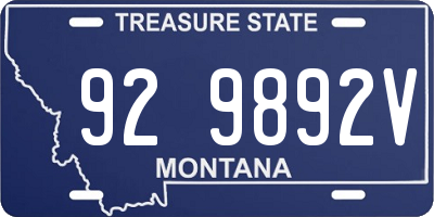 MT license plate 929892V
