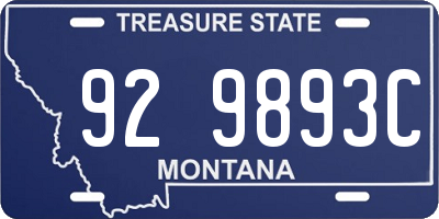 MT license plate 929893C