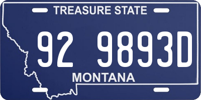 MT license plate 929893D