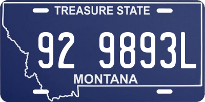 MT license plate 929893L