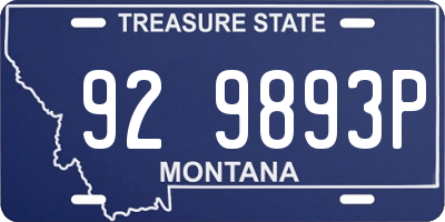 MT license plate 929893P