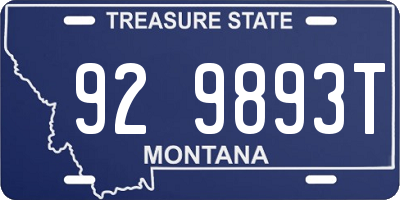 MT license plate 929893T