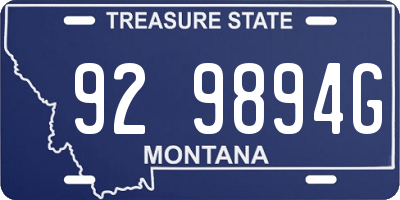 MT license plate 929894G