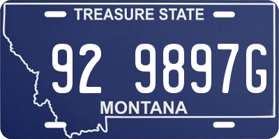 MT license plate 929897G