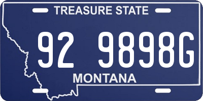 MT license plate 929898G