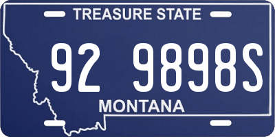 MT license plate 929898S