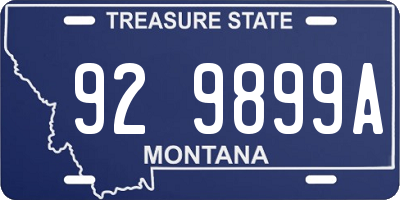 MT license plate 929899A