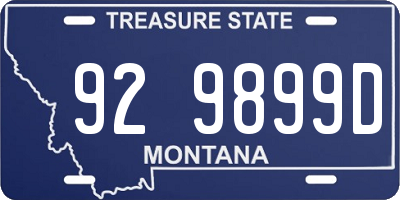 MT license plate 929899D