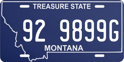 MT license plate 929899G
