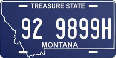 MT license plate 929899H