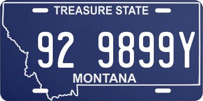 MT license plate 929899Y
