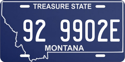 MT license plate 929902E