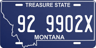 MT license plate 929902X