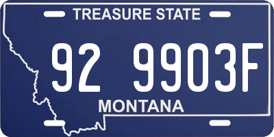 MT license plate 929903F