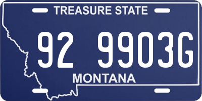 MT license plate 929903G