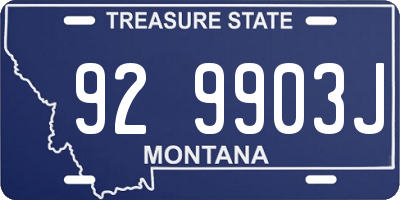 MT license plate 929903J