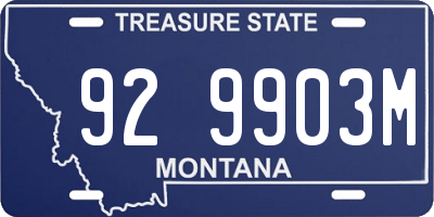 MT license plate 929903M