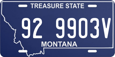 MT license plate 929903V
