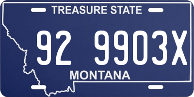 MT license plate 929903X